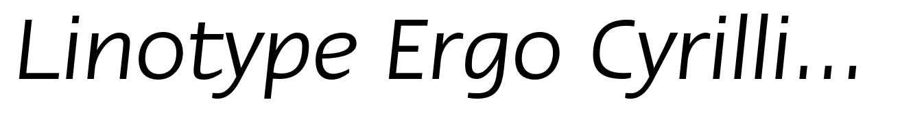 Linotype Ergo Cyrillic Italic